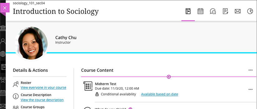 Blackboard Learn Ultra Course View