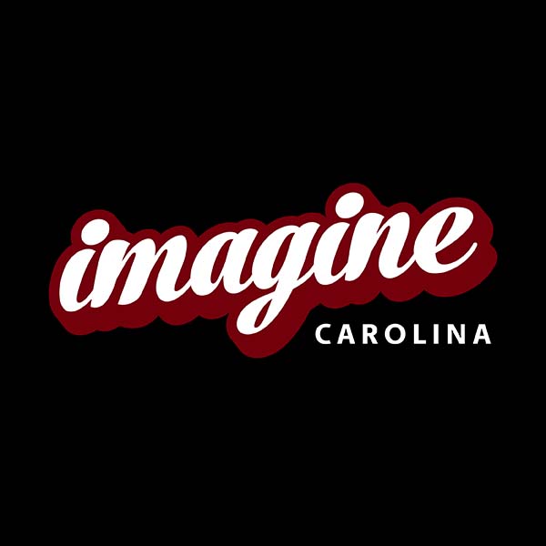 Black background with the text Imagine Carolina.