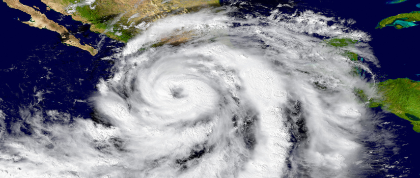 Satellite view of hurricane 